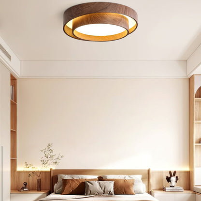 Loftlampe med Valnød Finish og Integreret LED Lys Loftslampe Tech Butik