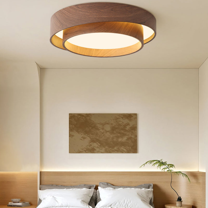 Loftlampe med Valnød Finish og Integreret LED Lys Loftslampe Tech Butik