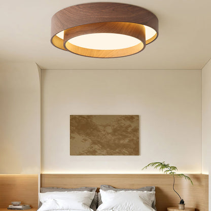 Loftlampe med Valnød Finish og Integreret LED Lys Loftslampe Tech Butik
