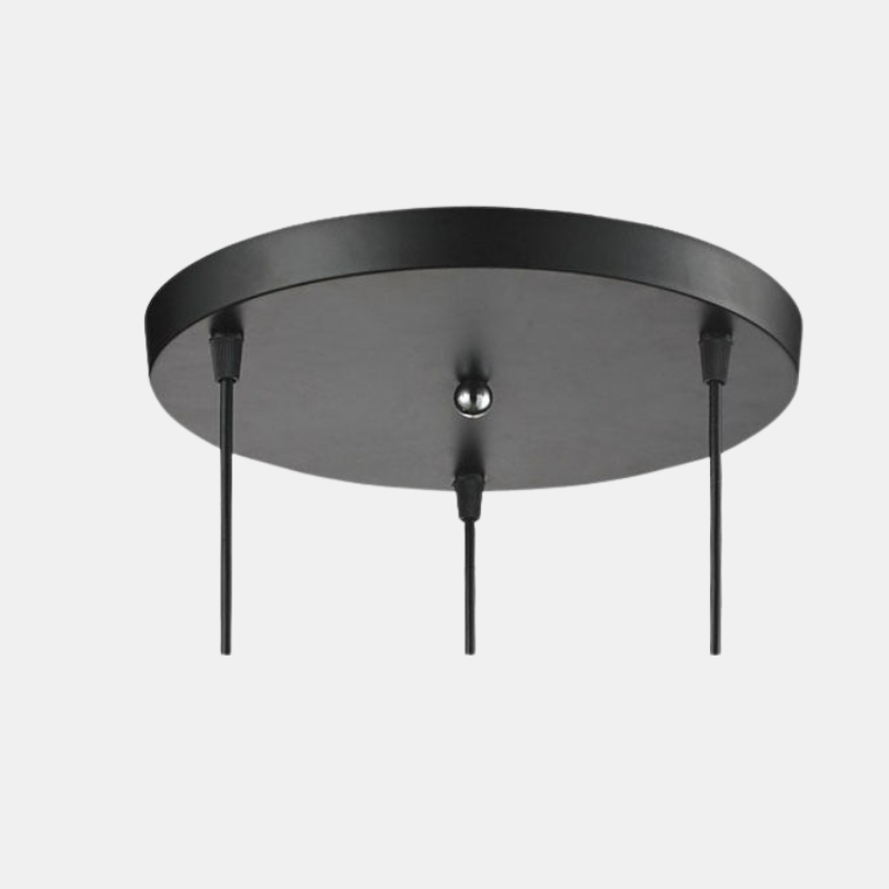 Loftskålsbase til Pendellampe Pendellampe Tech Butik Sort 3 Huller 30cm rund