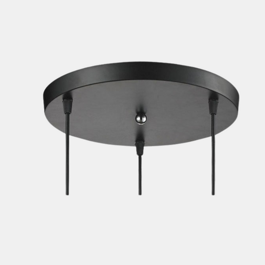 Loftskålsbase til Pendellampe Pendellampe Tech Butik Sort 3 Huller 30cm rund