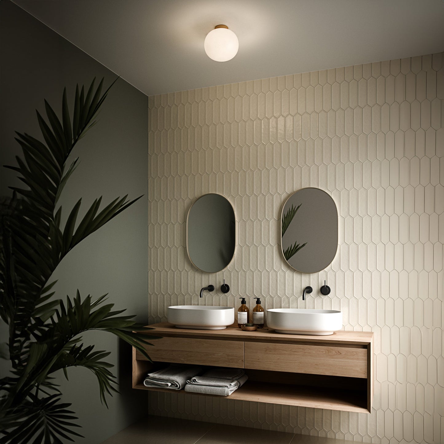 Loftslampe i Elegant Design med Blæst Glas – Perfekt til Soveværelse og Stue Belysning Tech Butik