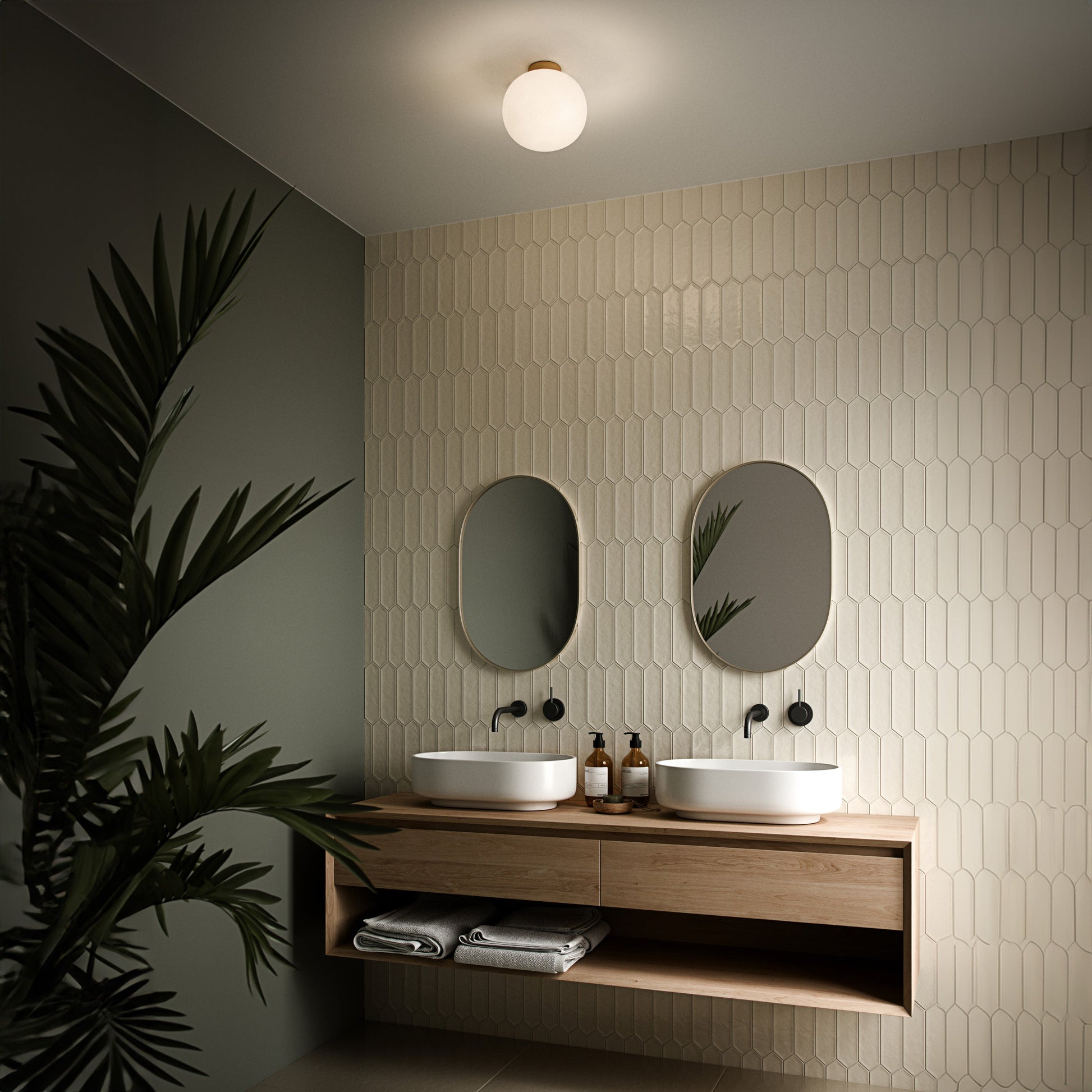 Loftslampe i Elegant Design med Blæst Glas – Perfekt til Soveværelse og Stue Belysning Tech Butik