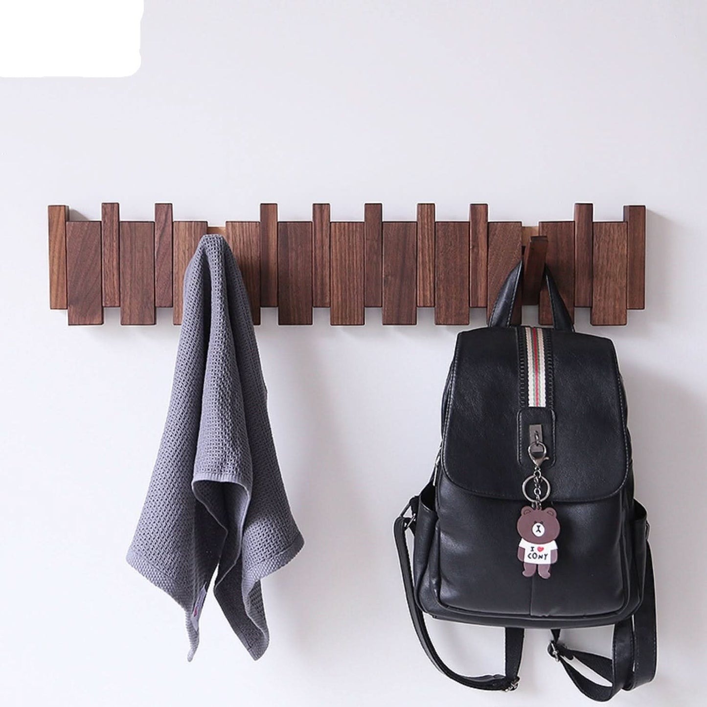 Luksurielt Foldbart Væghængt Træstativ med Piano-Design Utility hooks Tech Butik
