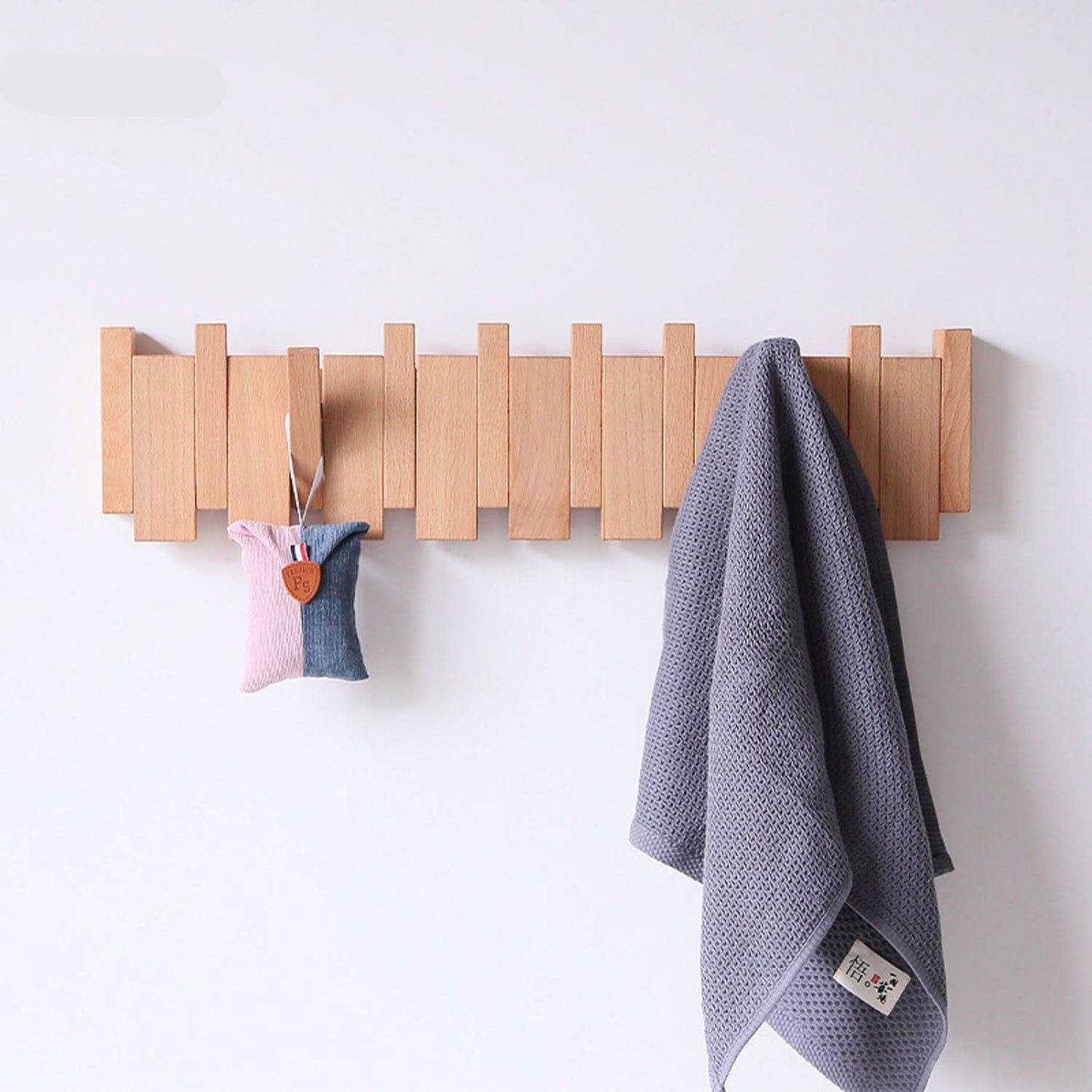 Luksurielt Foldbart Væghængt Træstativ med Piano-Design Utility hooks Tech Butik