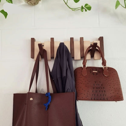 Luksurielt Foldbart Væghængt Træstativ med Piano-Design Utility hooks Tech Butik