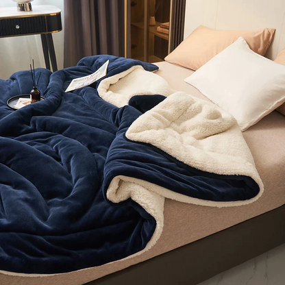Luksuriøst Fleece Tæppe - Blødt Og Varmt Design Til Stue Og Soveværelse Fleece-tæppe Tech Butik Marineblå 100 x 120 cm