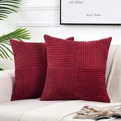 Luksuriøst Sierkussen i Pluche – Elegant Pyntepude til Sofa og Seng Puder & Betræk Tech Butik Vine rød