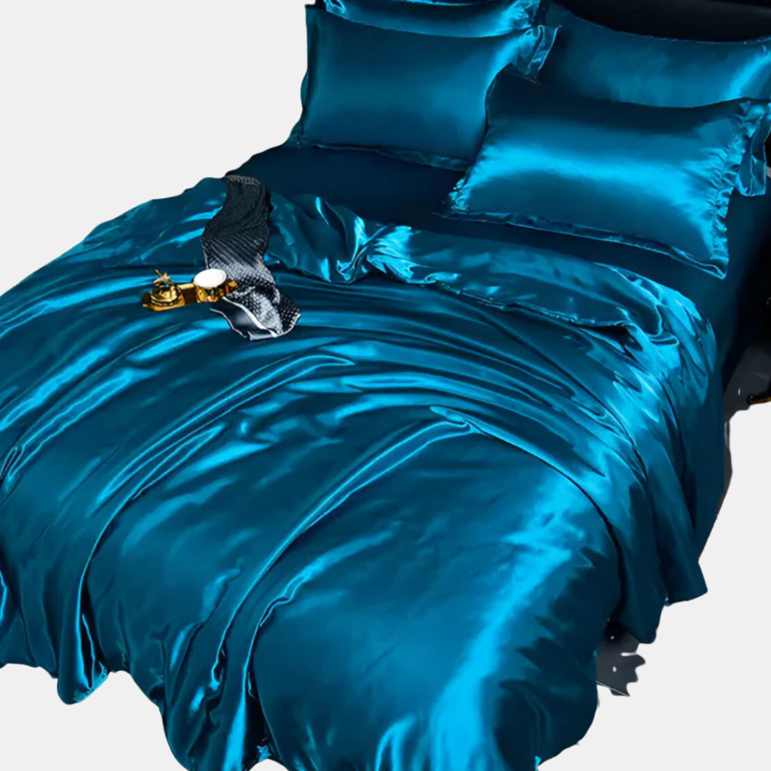 Luksus Dynebetræk i Silke-look – Blødt, Åndbart & Hypoallergent Sengetøj Tech Butik Himmelblå 150 x 200 cm