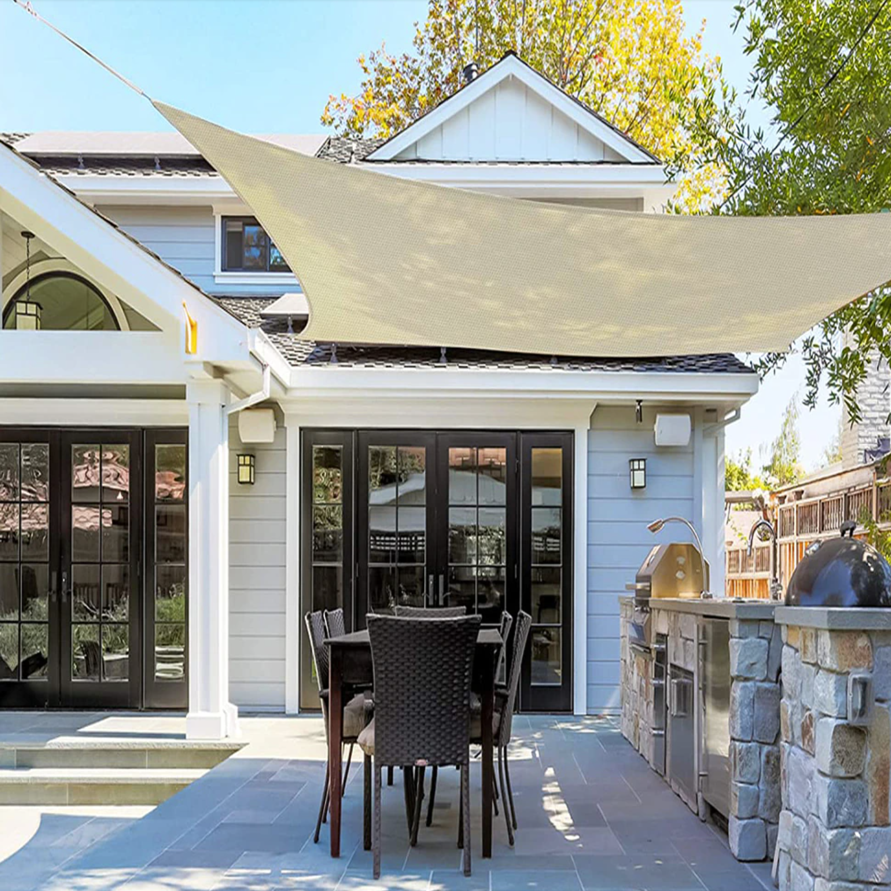 Luksuriøst Vandafvisende Skyggedug til Have og Udendørs Komfort Vandafvisende skyggeklud Tech Butik Beige 2.5x2.5m - Firkant Uden Monteringssæt