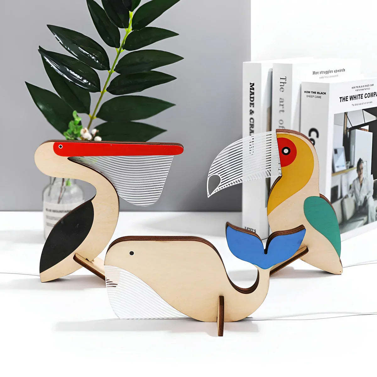 Magisk Natlampe i Træ med Dyremotiver og Blødt LED-Lys Lamp Tech Butik