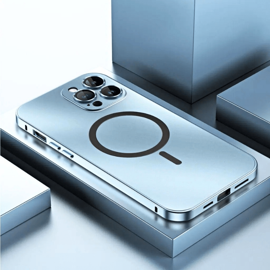 Magnetisk Metal iPhone Cover | Ekstra Stærk & Slank Beskyttelse Mobiltelefonetui og -covers Tech Butik Blå iPhone 15 Pro
