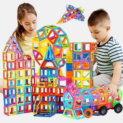 Magnetiske byggeklodser – Kreativ leg, Læring og Konstruktion for Børn Magnet Toys Tech Butik Sæt Med 50 Elementer + 10 Gratis Klodser