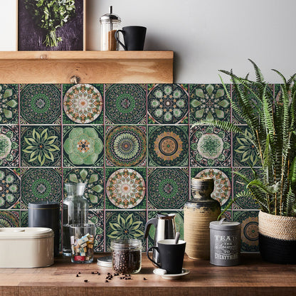24-Delers Europæisk Mandala Flisesæt – Dekorativt & Stilfuldt Vægfliser Tech Butik