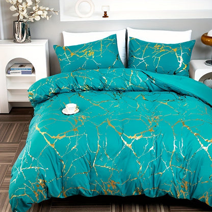 Luksus Dynebetræk med Marmorprint – Blødt, Åndbart & Elegant Sengetøj Sengetøj Tech Butik Grøn 1 dynebetræk 135x200cm + 1 pudebetræk