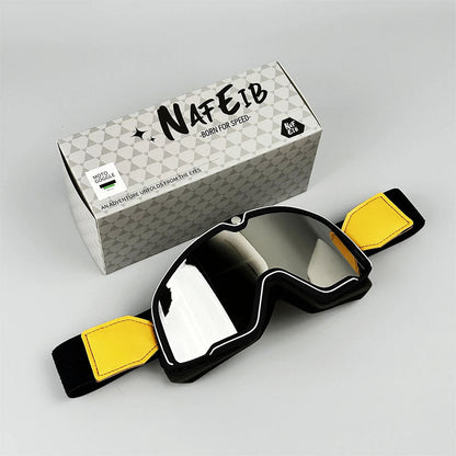 Herre Retro Motorcykelbeskyttelsesbriller – Holdbar Øjenbeskyttelse til Ryttere Protective Glasses Tech Butik Stil 3 C1 - Sølvfarvet linse