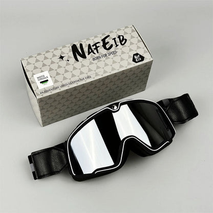 Herre Retro Motorcykelbeskyttelsesbriller – Holdbar Øjenbeskyttelse til Ryttere Protective Glasses Tech Butik Stil 3 - Sølvfarvet linse