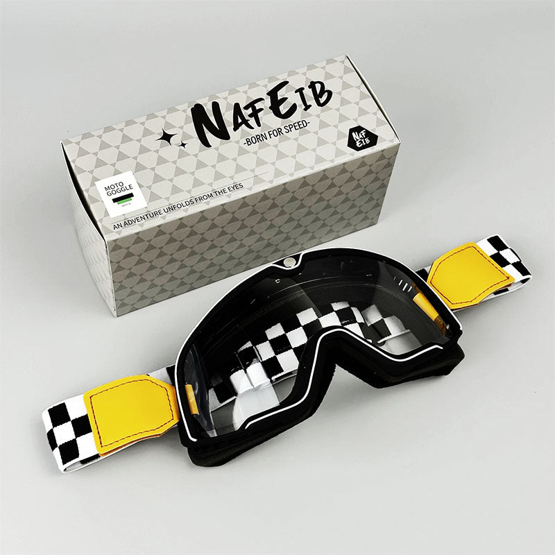 Herre Retro Motorcykelbeskyttelsesbriller – Holdbar Øjenbeskyttelse til Ryttere Protective Glasses Tech Butik Stil 1 - Klar linse