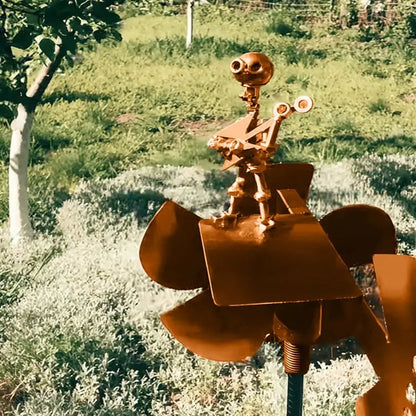 Metal Vindmølle Turbine – Dekorativ og Kinetisk Udendørskunst Tech Butik