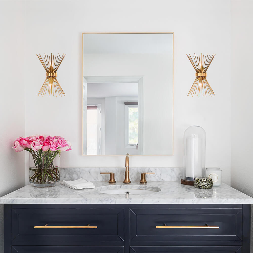 Mid-century Starburst Væglys i Messing – Unik Belysning til Stue og Soveværelse Væglamper Tech Butik