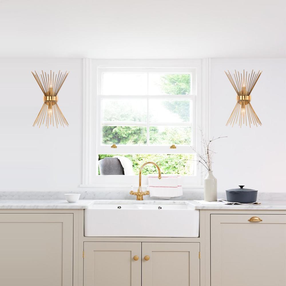 Mid-century Starburst Væglys i Messing – Unik Belysning til Stue og Soveværelse Væglamper Tech Butik