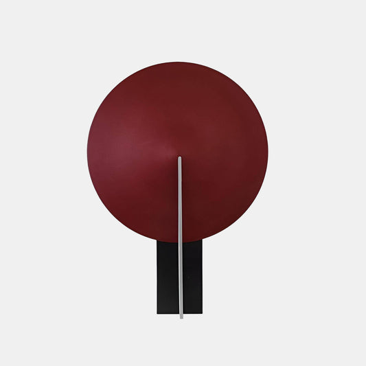 Midnatts Circle Bordlampe i Sfærisk Design med Metalbase Væglampe Tech Butik Sort+Rød Dia 30cm x H 42cm