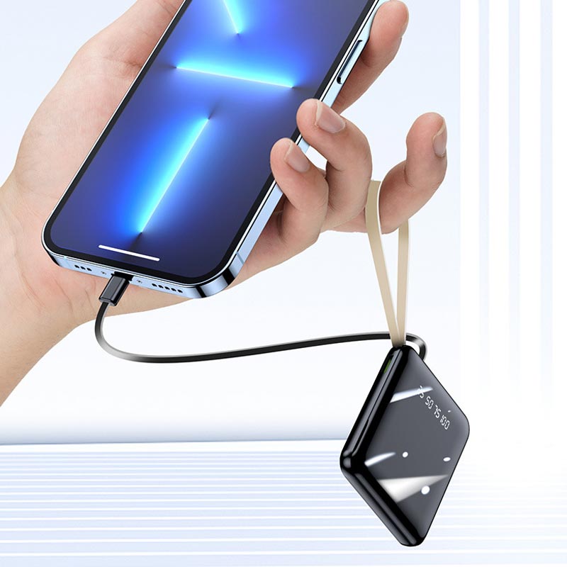 Bærbar 20.000 mAh Powerbank – Hurtig opladning & alt-i-én kabeldesign Bærbare opladere Tech Butik