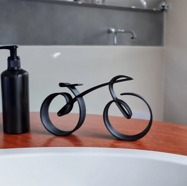 Minimalistisk Fiets Sculptuur - Moderne Draad Kunstdekoration til Indretning Cykelskulptur Tech Butik