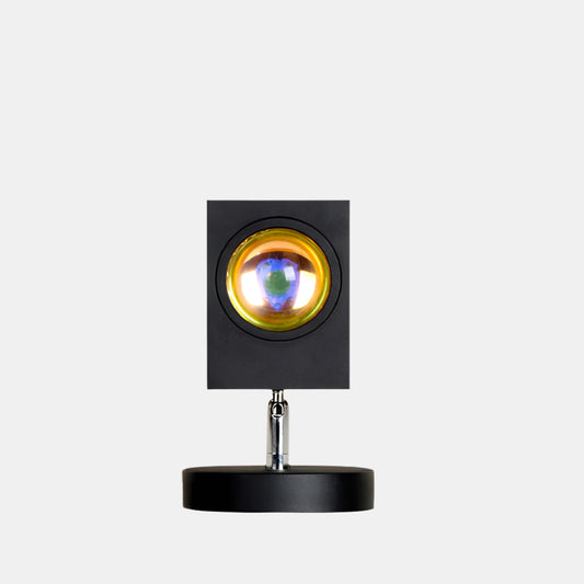 Minimalistisk LED Bordlampe med Cirkulær Halo-Projektion Bordlampe Tech Butik Dia 16cm x H 20 cm Sunset Rød