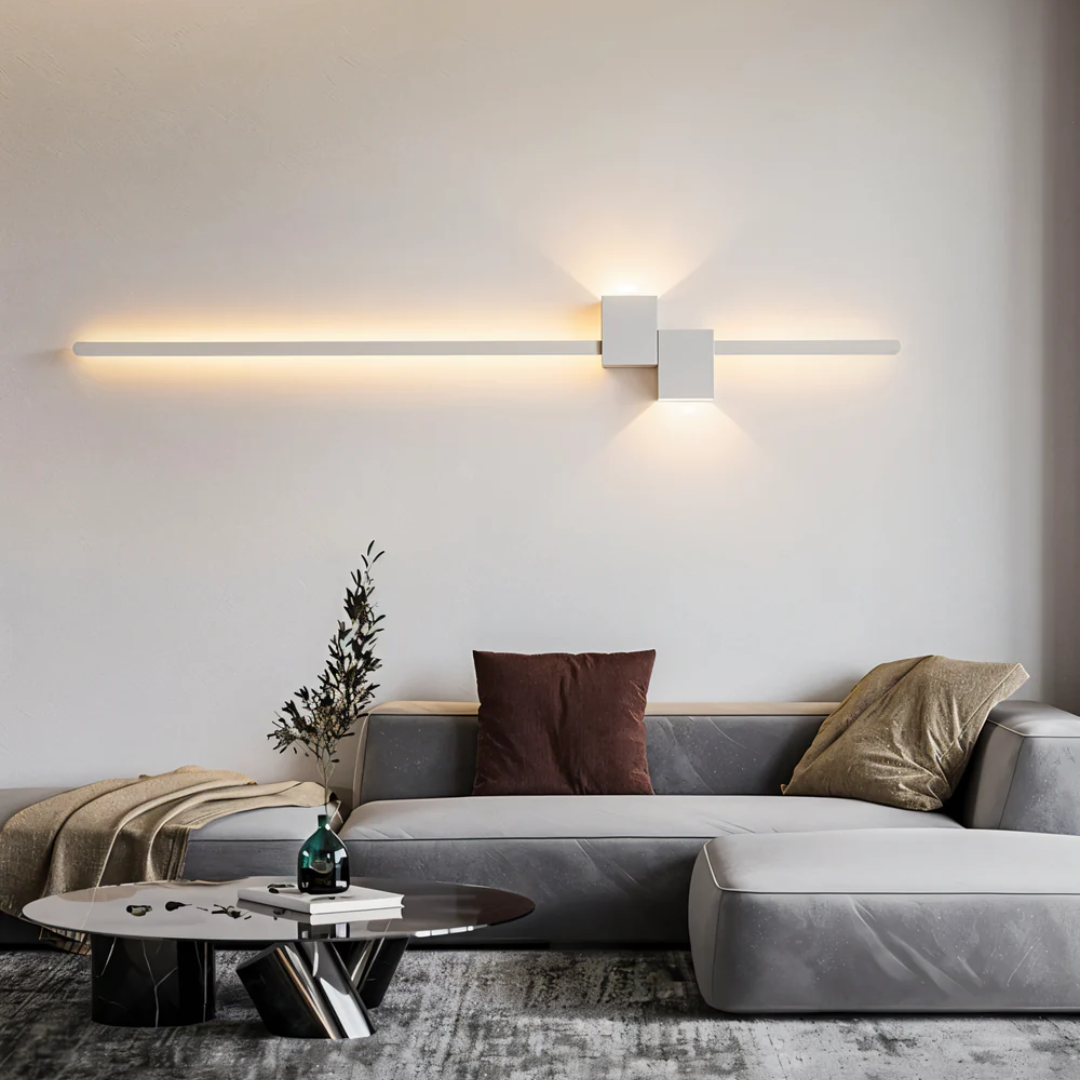 Minimalistisk LED Væglampe til Moderne Indretning Belysning Tech Butik Hvid 120 cm