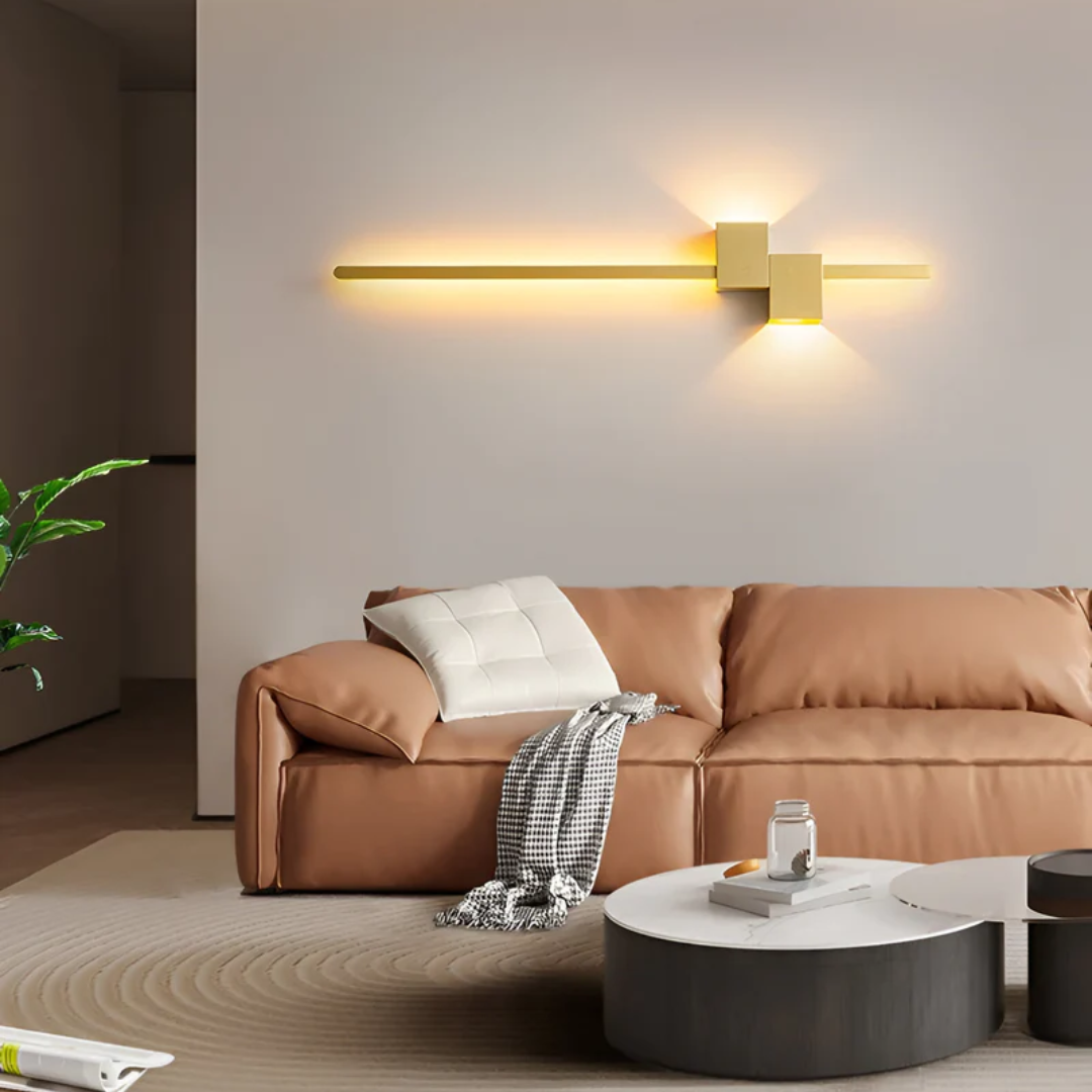 Minimalistisk LED Væglampe til Moderne Indretning Belysning Tech Butik Guld 60 cm