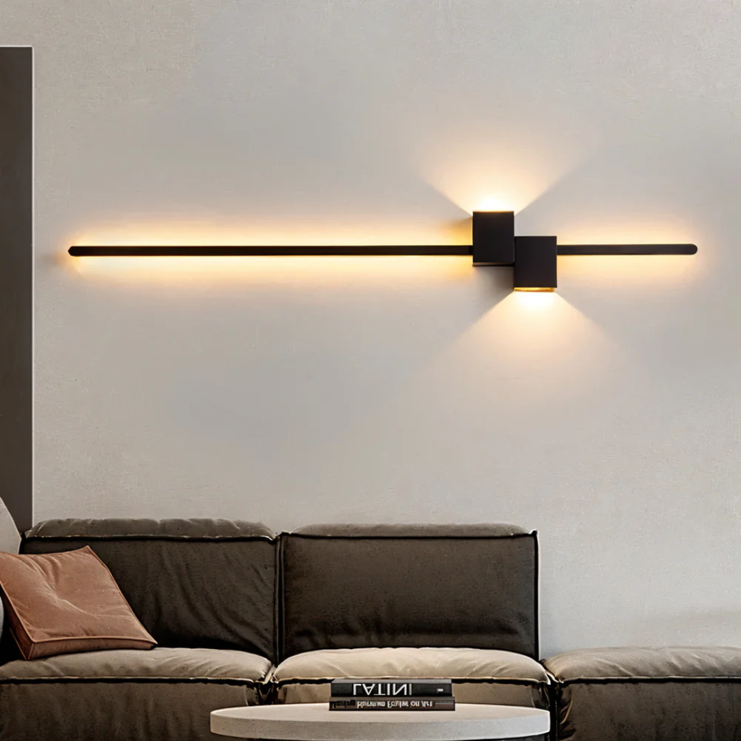 Minimalistisk LED Væglampe til Moderne Indretning Belysning Tech Butik Sort 60 cm