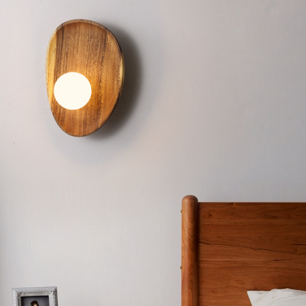 Minimalistisk Væg lampe i Træ med Blødt Diffust Lys Elegant Belysning til Stue og Soveværelse Væglamper Tech Butik