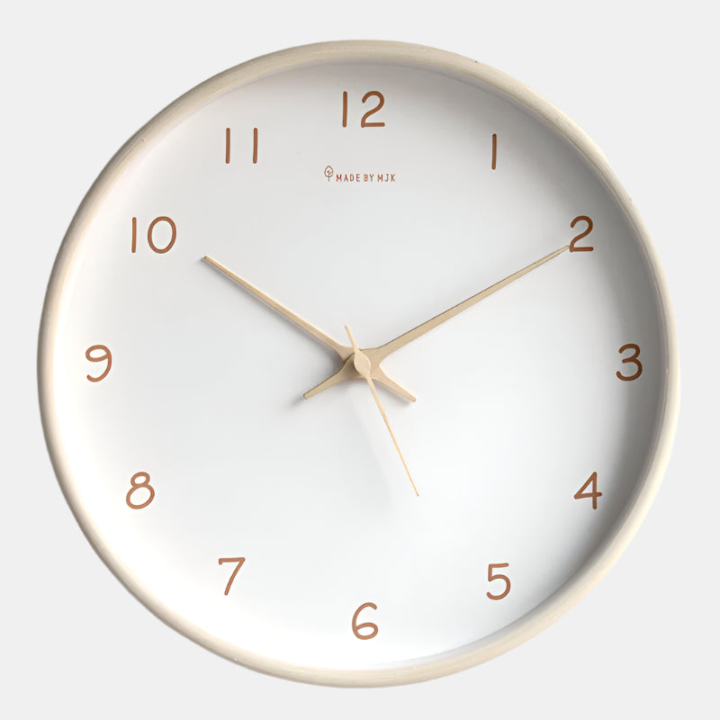 Minimalistisk lydløs vægur med analog skærm Ure Tech Butik Creme