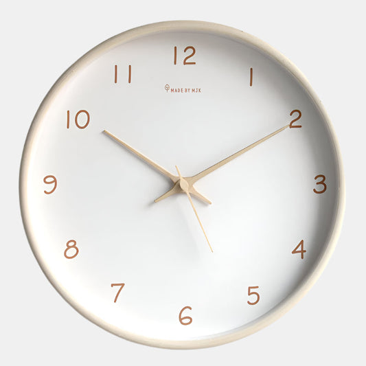 Minimalistisk lydløs vægur med analog skærm Ure Tech Butik Creme
