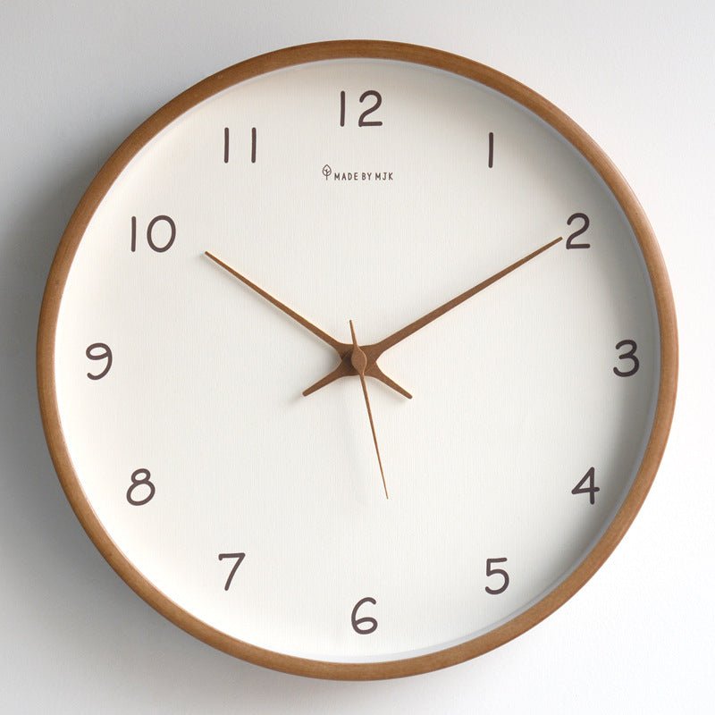 Minimalistisk lydløs vægur med analog skærm Ure Tech Butik Brun
