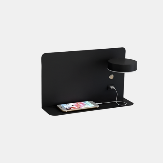 Minimalistisk nattelygte med USB opladning og pladsbesparende justerbar belysning til soveværelset Belysning Tech Butik Sort 24*14*12cm
