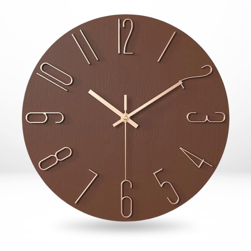 Minimalistisk stille vægur til dekoration Ure Tech Butik Brun