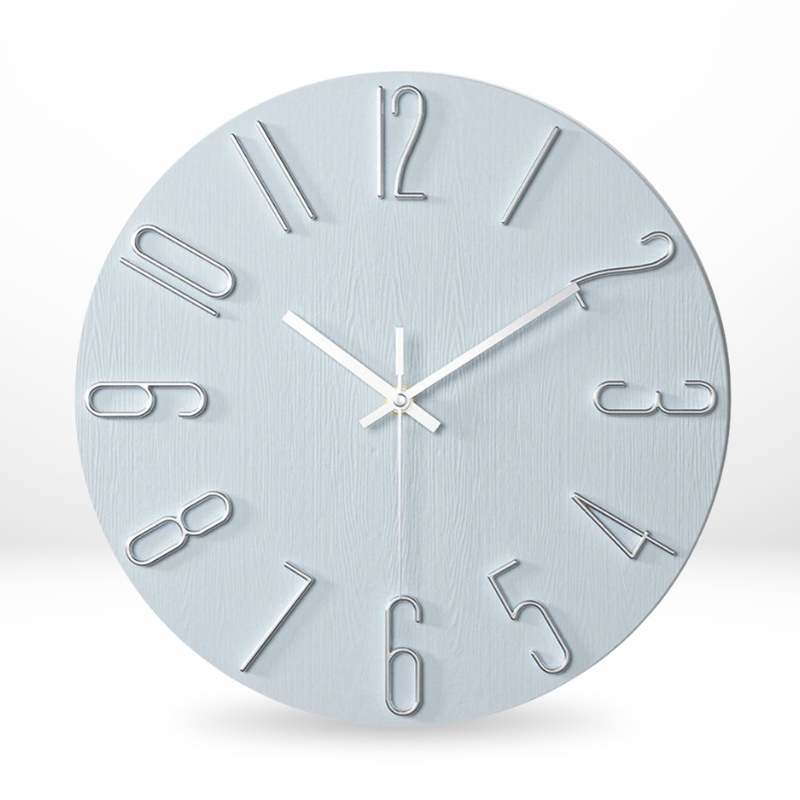 Minimalistisk stille vægur til dekoration Ure Tech Butik Lyseblå