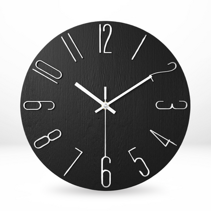 Minimalistisk stille vægur til dekoration Ure Tech Butik Sort