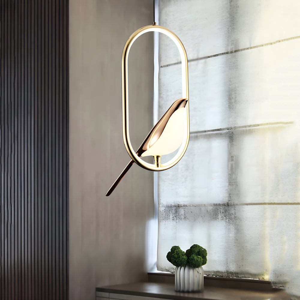 Moderne 360° roterbar fugle-pendel til spise- og opholdsrum Hængelamper Tech Butik Oval