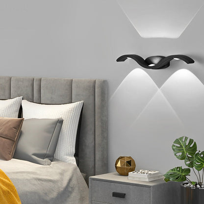 Moderne Buet Design Udendørs LED-Væglampe Væglamper Tech Butik Sort Kold hvid
