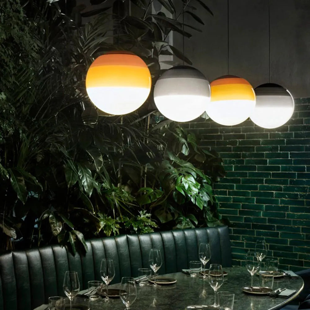 Moderne Farverig Glas Pendel Loftlampe til Hjemmet Hængelamper Tech Butik