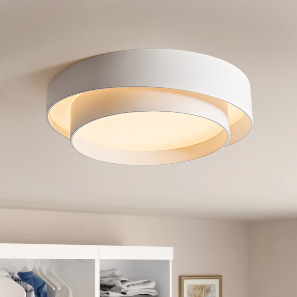 Moderne Flush Mount Loftlys med Koncentriske Ringe – LED Belysning til Stue Loftlamper Tech Butik