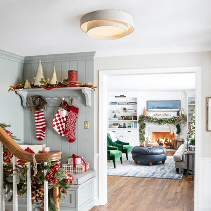 Moderne Flush Mount Loftlys med Koncentriske Ringe – LED Belysning til Stue Loftlamper Tech Butik