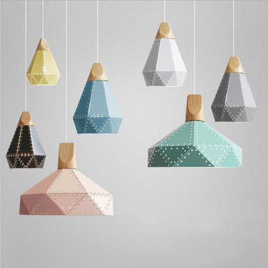 Moderne Geometrisk Pendellampe med Diamantmønster Hængelamper Tech Butik