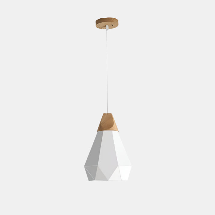 Moderne Geometrisk Pendellampe med Diamantmønster Hængelamper Tech Butik A hvid 22 cm