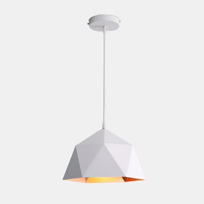 Moderne Geometrisk Pendellampe med Diamantmønster Hængelamper Tech Butik B hvid 25cm