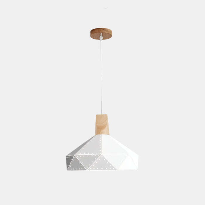 Moderne Geometrisk Pendellampe med Diamantmønster Hængelamper Tech Butik B Huller Hvid 30cm