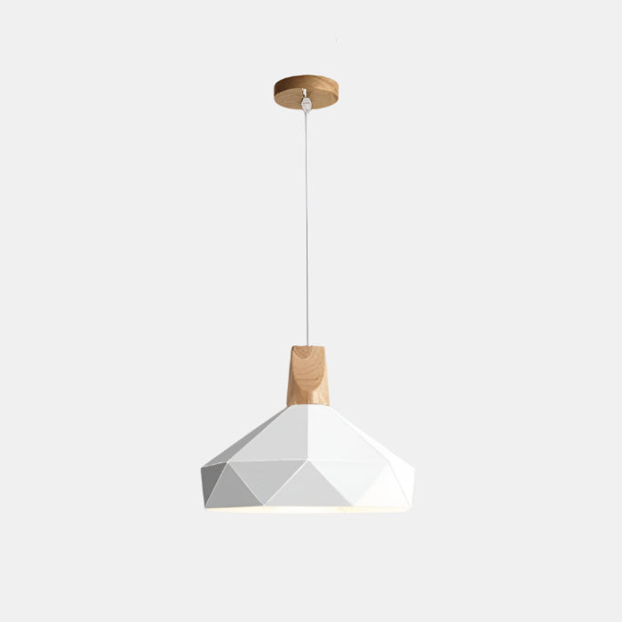 Moderne Geometrisk Pendellampe med Diamantmønster Hængelamper Tech Butik B Hvid 30 cm